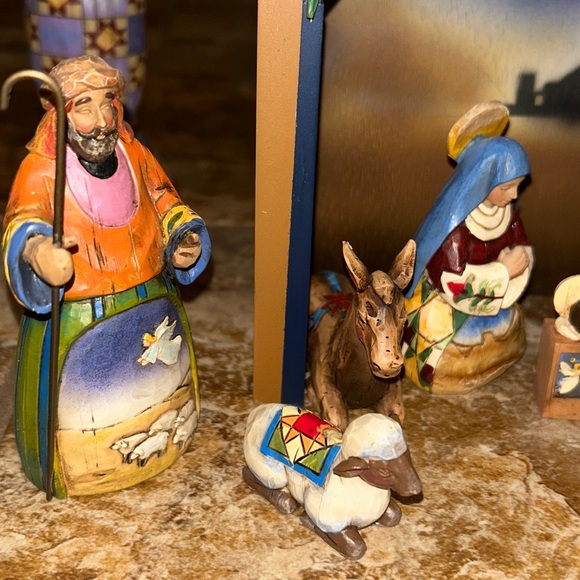 Enesco 2004 JIM SHORE HEARTWOOD CREEK Nativity Set 10 Pc in Box with addl angel - Picture 8 of 13